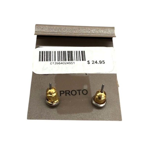 J. Jill Geometric Stud Earrings Silver Tone Hexagon Distressed Textured Modern - Picture 8 of 10